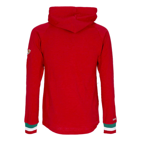 MITCHELL &amp; NESS Maglietta Manica Lunga Uomo Nba Legendary Slub L/s Hoodie Milbuc Scarlet da uomo