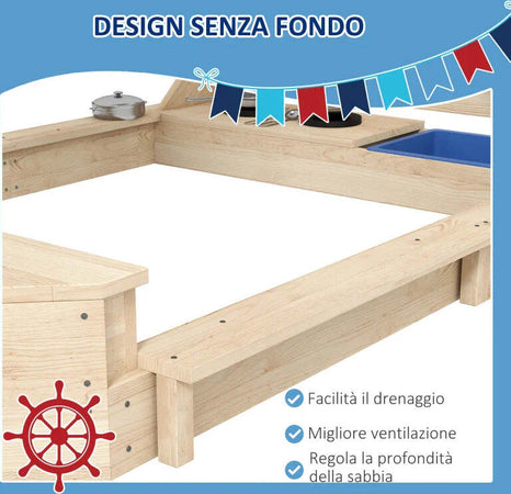 Sabbiera-per-Bambini-3-7-Anni-con-Tettuccio-e-Set-da-Cucina,-in-Legno-di-Abete,-180x103x144.5-cm-ED4343-061V00NDED4