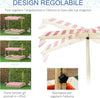 Sabbiera-per-Bambini-3-8-Anni-con-Tettuccio-Regolabile,-in-Legno-di-Abete-e-Poliestere,-118x118x118-cm-ED343-048ED33
