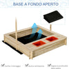 Sabbiera-per-Bambini-3-8-Anni-con-Tettuccio-Regolabile,-in-Legno-di-Abete-e-Poliestere,-118x118x118-cm-ED343-048ED33