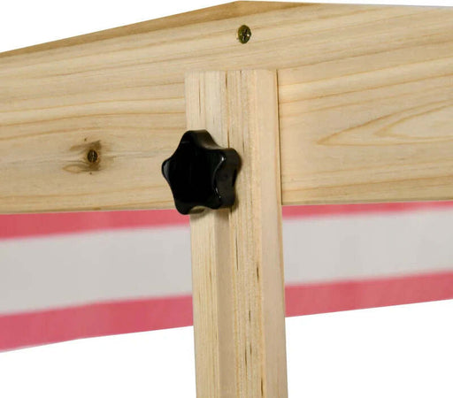 Sabbiera-per-Bambini-3-8-Anni-con-Tettuccio-Regolabile,-in-Legno-di-Abete-e-Poliestere,-118x118x118-cm-ED343-048ED33