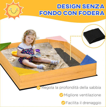 Sabbiera-per-Bambini-da-4-Posti-in-Legno-di-Abete-con-Design-senza-Fondo,-109x109x19.8-cm-QW4343-058V00NDQW4