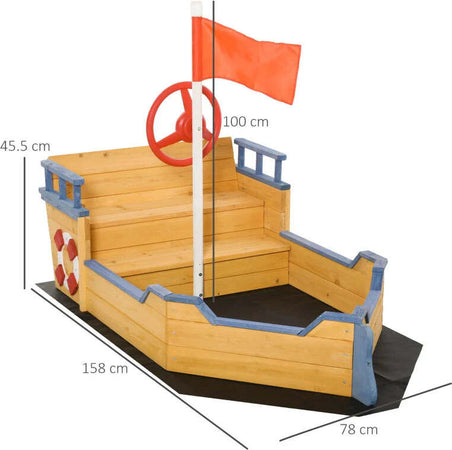 Sabbiera-per-Bambini-in-Legno-a-Forma-di-Nave-dei-Pirati-con-Vano-Contenitore,-158x78x45.5-cm-YS3343-022V01YS3