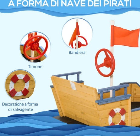Sabbiera-per-Bambini-in-Legno-a-Forma-di-Nave-dei-Pirati-con-Vano-Contenitore,-158x78x45.5-cm-YS3343-022V01YS3
