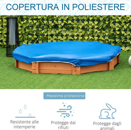 Sabbiera-per-Bambini-in-Legno-con-Sedili-e-Copertura,-Età-3-8-Anni,-139.5x139.5x21.5cm-WD6343-049RDWD6