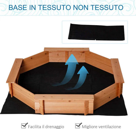 Sabbiera-per-Bambini-in-Legno-con-Sedili-e-Copertura,-Età-3-8-Anni,-139.5x139.5x21.5cm-WD6343-049RDWD6