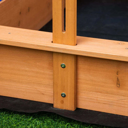 Sabbiera-per-Bambini-in-Legno-con-Tettuccio-Regolabile,-Sedute-e-Vaschette,-107.5x107.5x110-cm-FG6343-053FG6