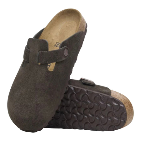 BIRKENSTOCK sabot birkenstock boston bs suede leather - mocha da uomo