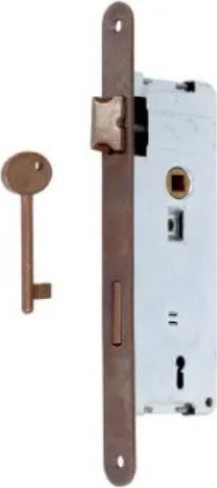 SACAR---SERRATURA-PER-PORTE-INTERNE-CON-FOTO-CHIAVE-35MM---LUNGHEZZA-210MM---BRONZATA