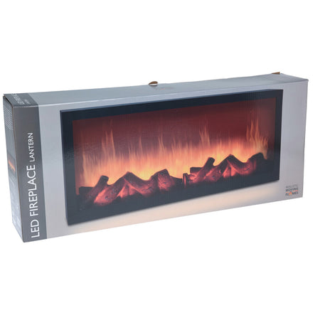 Camino in metallo con LED luminosi decorazione natalizia per interni