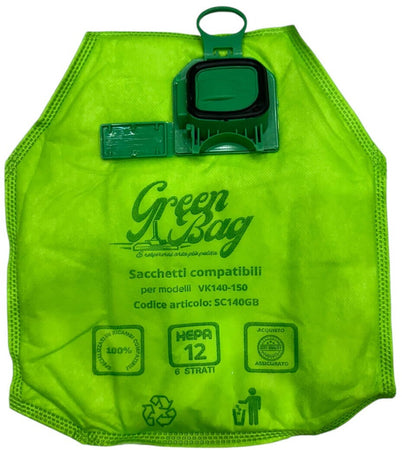 Sacchetti Compatibili LINEA GREEN per Vorwerk Folletto VK140 VK150 6 STRATI