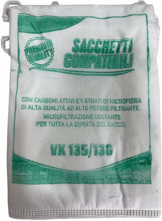 Sacchetti Compatibili per Vorwerk Folletto VK135 VK136 (6 PZ)