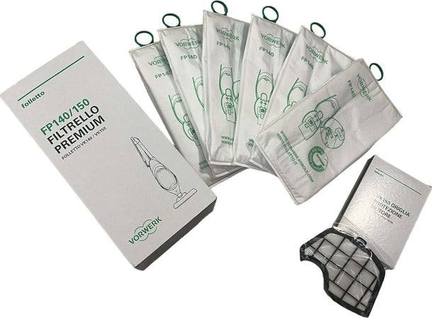 Sacchetti Folletto VK 140 / 150 + Griglia protezione motore (originali) Casa e cucina/Aspirapolvere e pulizia di pavimenti e finestre/Accessori per aspirapolvere/Sacchetti per aspirapolvere/Sacchetti per aspirapolvere verticale Grow Up - Casoria, Commerciovirtuoso.it