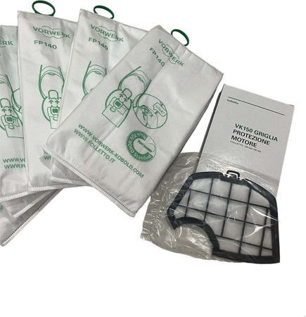 Sacchetti Folletto VK 140 / 150 + Griglia protezione motore (originali) Casa e cucina/Aspirapolvere e pulizia di pavimenti e finestre/Accessori per aspirapolvere/Sacchetti per aspirapolvere/Sacchetti per aspirapolvere verticale Grow Up - Casoria, Commerciovirtuoso.it