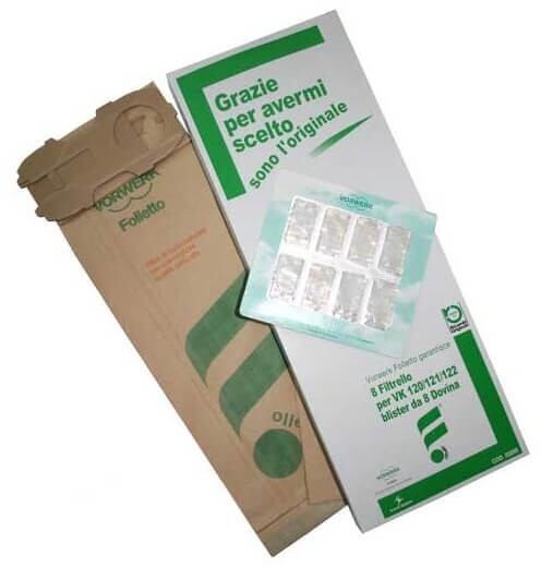 Sacchetti Originali Vorwerk Folletto VK120 121 122 (8 PZ) Con Dovina