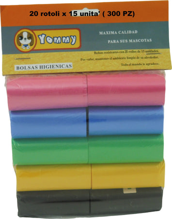 Sacchetti per bisogni cani colori misti 20 rotoli da 15pz Prodotti per animali domestici/Cani/Lettiere e accessori/Palette e sacchetti per escrementi/Sacchetti Led Mall Home - Napoli, Commerciovirtuoso.it