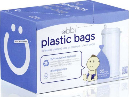 Sacchetti Plastica per Bidone Mangiapannolini UBBI 25Pz Prima infanzia/Cambio del pannolino/Contenitori per pannolini usati e ricariche/Buste per mangiapannolini La Casa Del Bebè - Napoli, Commerciovirtuoso.it