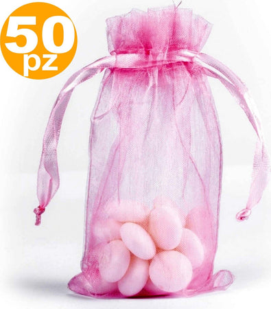 SACCHETTI ROSA ORGANZA BOMBONIERA NASCITA MATRIMONIO COMPLEANNO CONFETTI REGALO Casa e cucina/Hobby creativi/Materiali per hobby creativi/Forniture per feste/Bomboniere Trade Shop italia - Napoli, Commerciovirtuoso.it