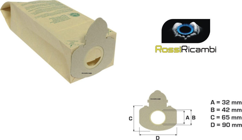 SACCHETTI SCOPA ELETTRICA HOOVER ACENTA AMIGO SELECTA ASPIRAPOLVERE  - 5 PEZZI - NS 222 Casa e cucina/Aspirapolvere e pulizia di pavimenti e finestre/Accessori per aspirapolvere/Sacchetti per aspirapolvere/Sacchetti per aspirapolvere verticale Rossi Ricambi - Venetico Marina, Commerciovirtuoso.it
