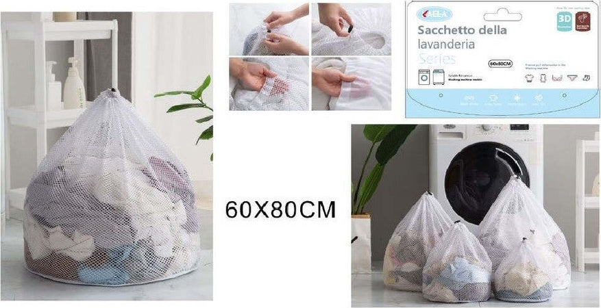 Sacchetto Lavanderia Bucato Borsa A Rete Biancheria 60 X 80cm Con Coulisse 58141 Casa e cucina/Organizzazione interni/Organizzazione lavanderia/Sacchi da biancheria Trade Shop italia - Napoli, Commerciovirtuoso.it