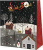 Sacchetto per confezioni regalo natalizie decorato con case e palazzi, manici rossi Casa e cucina/Decorazioni per interni/Addobbi e decorazioni per ricorrenze/Decorazioni natalizie/Oggettistica MagiediNatale.it - Altamura, Commerciovirtuoso.it