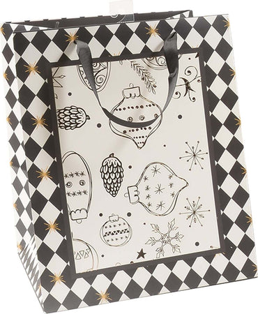 Sacchetto per confezioni regalo Nero natalizie decorato con palline da 31 cm Casa e cucina/Decorazioni per interni/Addobbi e decorazioni per ricorrenze/Decorazioni natalizie/Oggettistica MagiediNatale.it - Altamura, Commerciovirtuoso.it