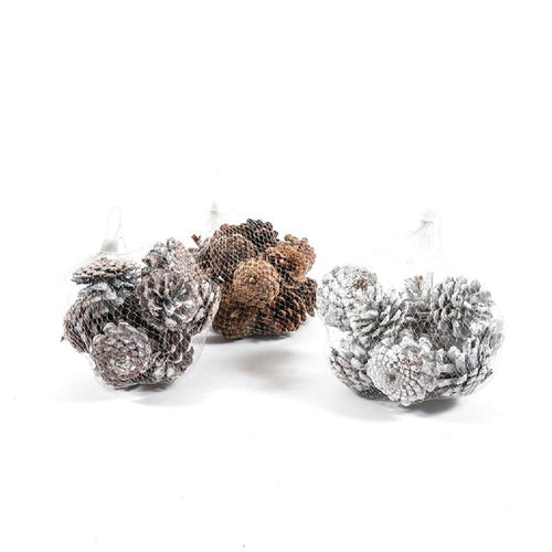 Pigne decorative per decorazioni natalizie 200 g a sacchetto set da 3