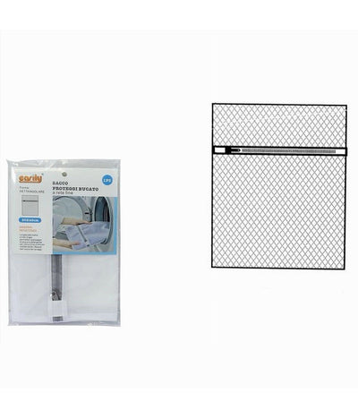 Sacco A Rete Fine Forma Rettangolare Lavatrice Proteggi Bucato Zip 30x40cm 59989