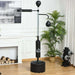 Sacco-Boxe-da-Terra-3-in-1-con-2-Speedball,-Barra-Girevole-e-Sacco,-Altezza-Regolabile-da-160-230cm,-Nero-TQ4A91-120TQ4
