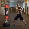 Sacco-Boxe-da-Terra-con-Supporto-per-Allenamento-Professionale-a-Casa-o-in-Palestra,-Nero-e-Rosso,-Φ60-x-180-cm-YQ3A91-110YQ3