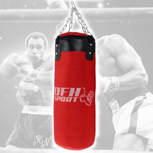 Sacco-Boxe-Pieno-Per-Allenamento-Pugilato-Mma-Kick-Boxing-Con-Catene-80-Cm-X-35