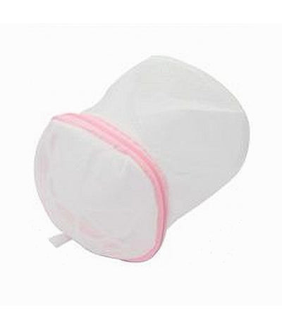 Sacco Rete Lavaggio Lavatrice Biancheria Per Bucato Con Zip Tondo 16x16 Cm 59472