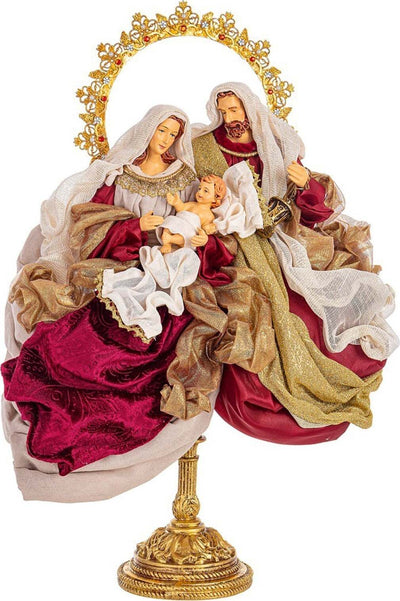 Sacra famiglia fastosa con vestiti in tessuto colore bordeaux statue per presepe h 53 cm Casa e cucina/Decorazioni per interni/Addobbi e decorazioni per ricorrenze/Decorazioni natalizie/Presepi/Statuine e fondali per il presepe MagiediNatale.it - Altamura, Commerciovirtuoso.it