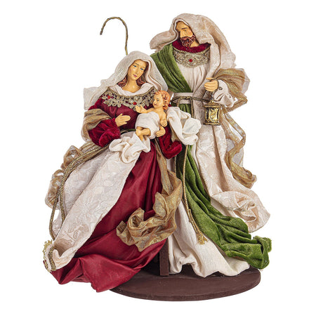 Natività con vestiti in velluto statue per presepe h 41 cm