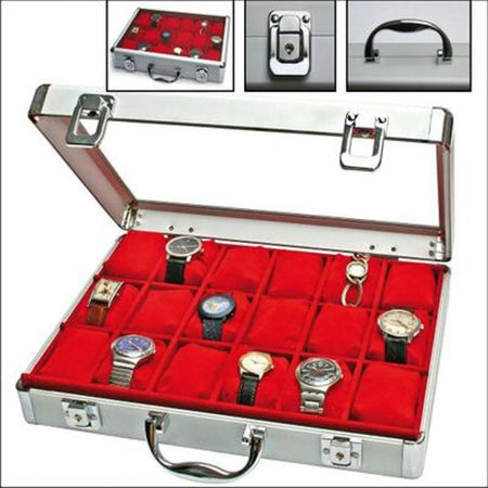 Safe Valigetta Portaorologi 18 Posti 18 Orologi Valigetta Portaorologi Alluminio Moda/Accessori per gioielli orologi e scarpe/Accessori per orologi/Cofanetti Trade Shop italia - Napoli, Commerciovirtuoso.it