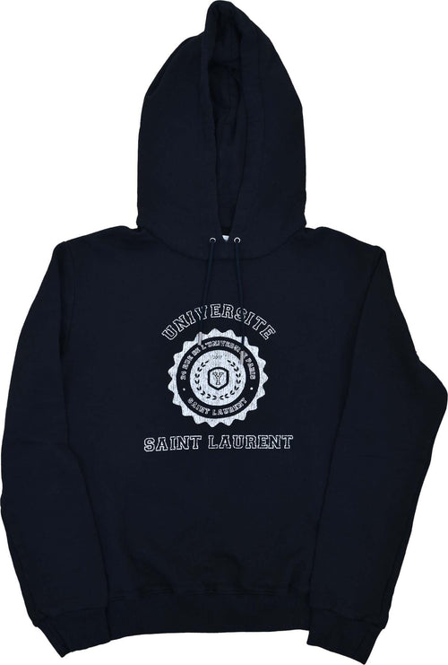 SAINT-LAUREN-Saint-Laurent-Felpa-Cappuccio-Nera-Uomo-Cotone-Mod.-BMK464584-YB1EJ-1057-da-uomo