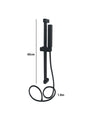 Saliscendi 60cm Doccia Nero Con Doccino Soffione Quadrato Bagno 87495 Tubo 180cm