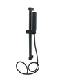 Saliscendi 60cm Doccia Nero Con Doccino Soffione Quadrato Bagno 87495 Tubo 180cm