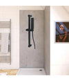 Saliscendi 60cm Doccia Nero Con Doccino Soffione Quadrato Bagno 87495 Tubo 180cm