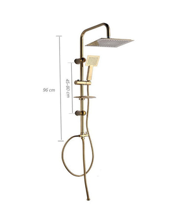 Saliscendi Bagno Colonna Doccia Miscelatore Oro Soffione Quadrato Doccetta 87305