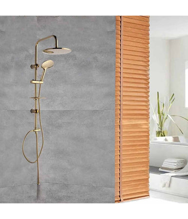 Saliscendi Bagno Colonna Doccia Miscelatore Oro Soffione Rotondo Doccetta 87306