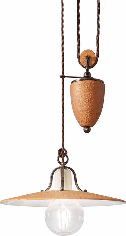 Saliscendi-Classico-Bologna-Metallo-E-Ceramica-Nero-Sfumato-Rame-1-Luce-E27
