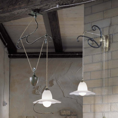 Saliscendi-classico-FALB-illuminazione-COUNTRY-LINE-1824-E27-LED-metallo-vetro-lampadario