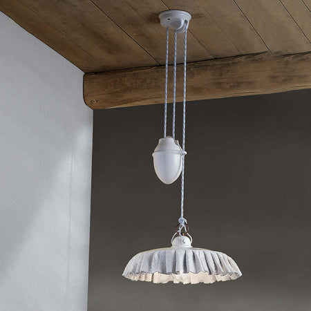 Saliscendi-Classico-Modena-Metallo-E-Ceramica-Nero-Sfumato-Rame-38Cm-1-Luce-E27
