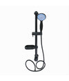 Saliscendi Colonna Doccia Nero Soffione Multigetto Mensola Porta Sapone Bagno 87494