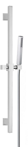 Saliscendi completo moderno quadrato in ottone cromato minimalista