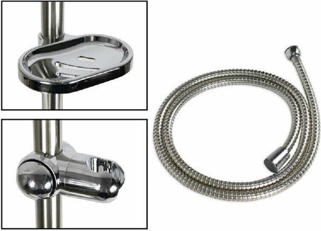 Saliscendi Doccia Con Soffione Doccetta Multigetto Asta Con Portasapone 69132 Accessori Doccia Trade Shop italia - Napoli, Commerciovirtuoso.it