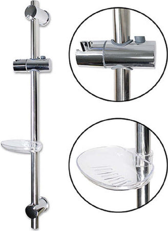 Saliscendi Per Soffione Doccia Altezza Regolabile Con Portasapone 70 Cm 69203 Accessori Doccia Trade Shop italia - Napoli, Commerciovirtuoso.it