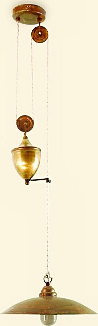 Saliscendi-rustico-Lampadari-Bartalini-ELISALI-30-sospensione-rustica-interno-ottone-E27