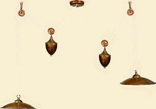 Saliscendi-rustico-Lampadari-Bartalini-ELISALI-C2-CPS30-lampada-soffitto-rustica-ottone-E27-LED